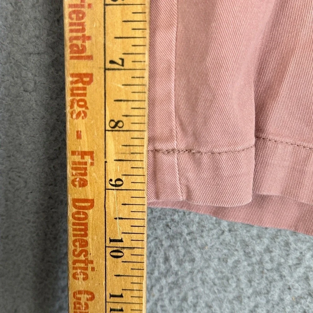 Banana Republic Aiden Shorst Men 35 Pink Khaki Chino Slim Fit Flat Front Stretch